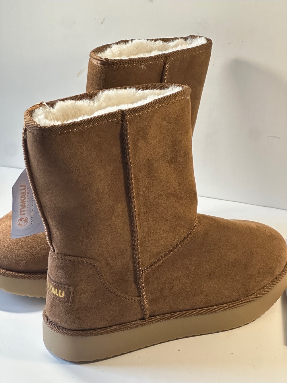 Makalu Chestnut Faux Fur Lined Pull On Winter Boots Size 8 NWT